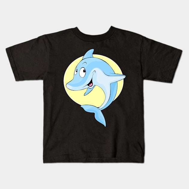 Blue Dolphin Kids T-Shirt by Tees with Color